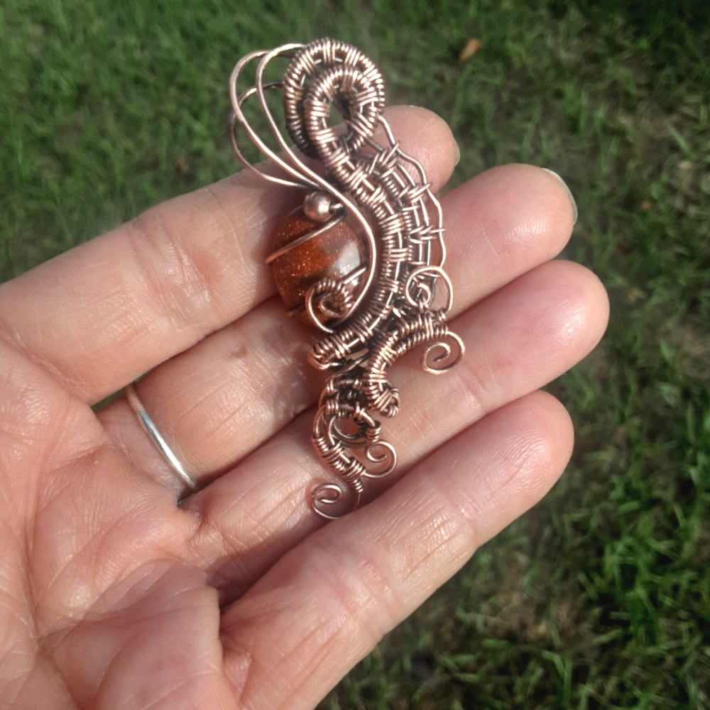 Handcrafted Copper & Sandstone Necklace OOAK
